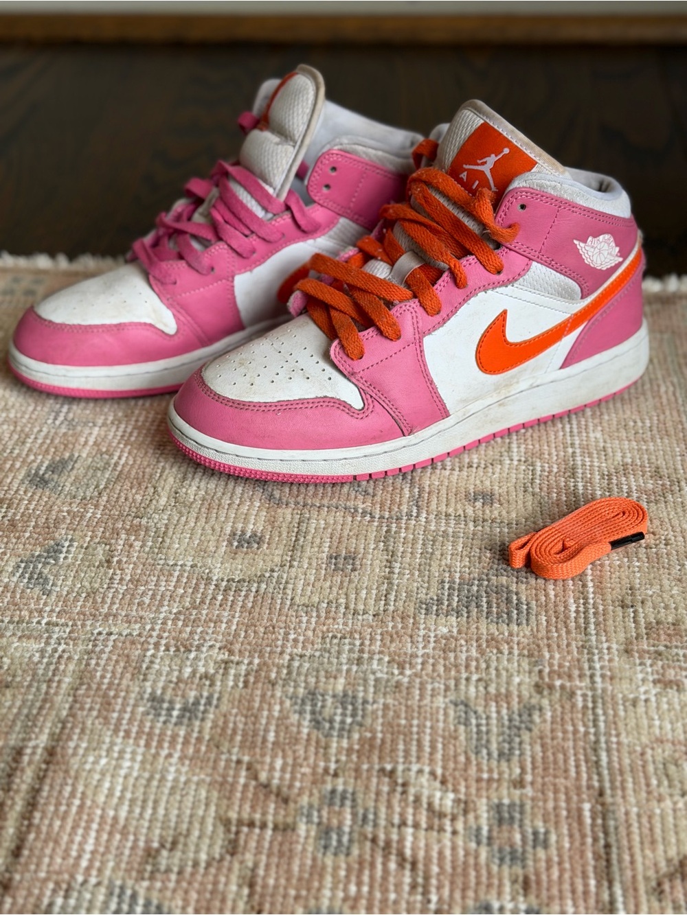 Air Jordan Kids' High-Top Pinksicle Orange Sneakers